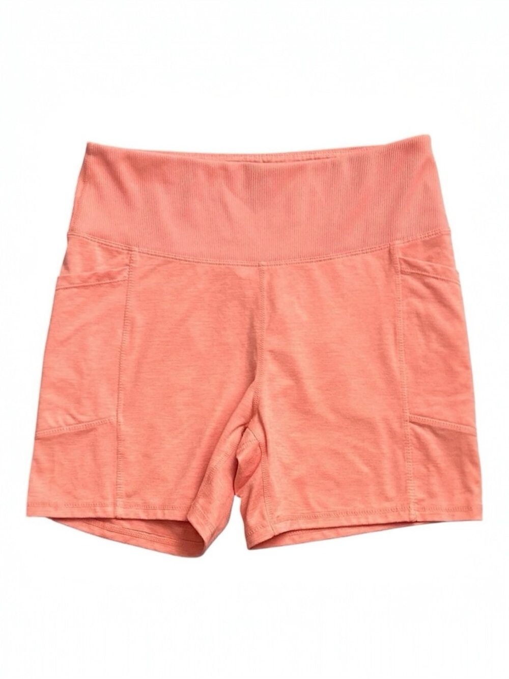 Zobha Yoga Shorts Womens L Orange Pull On High Rise Athletic Pockets Stretch